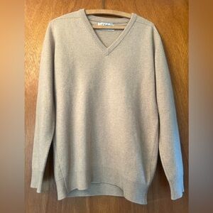 Vintage Tan Cashmere V neck Sweater.